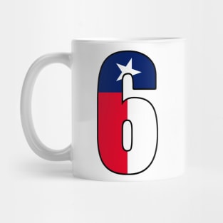 Number 6 Texas Flag Mug